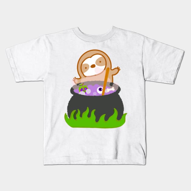 Halloween Witch’s Brew Sloth Kids T-Shirt by theslothinme